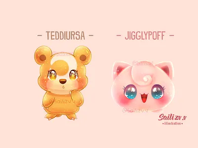 Fanart Pokemon Kawaii by sailizv.v adorable adorable lovely artwork concept creative cute art design digitalart illustration