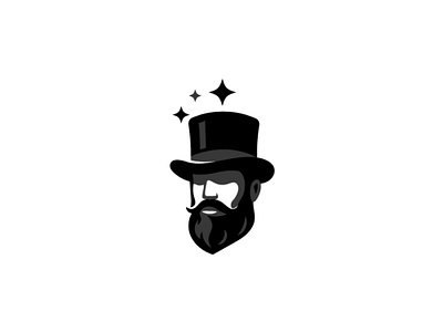 Magical Hat Beard man logo beard graphic design hat head icon illustration logo logos magical man mystry myth people ui vector