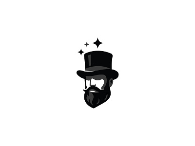 Magical Hat Beard man logo beard graphic design hat head icon illustration logo logos magical man mystry myth people ui vector