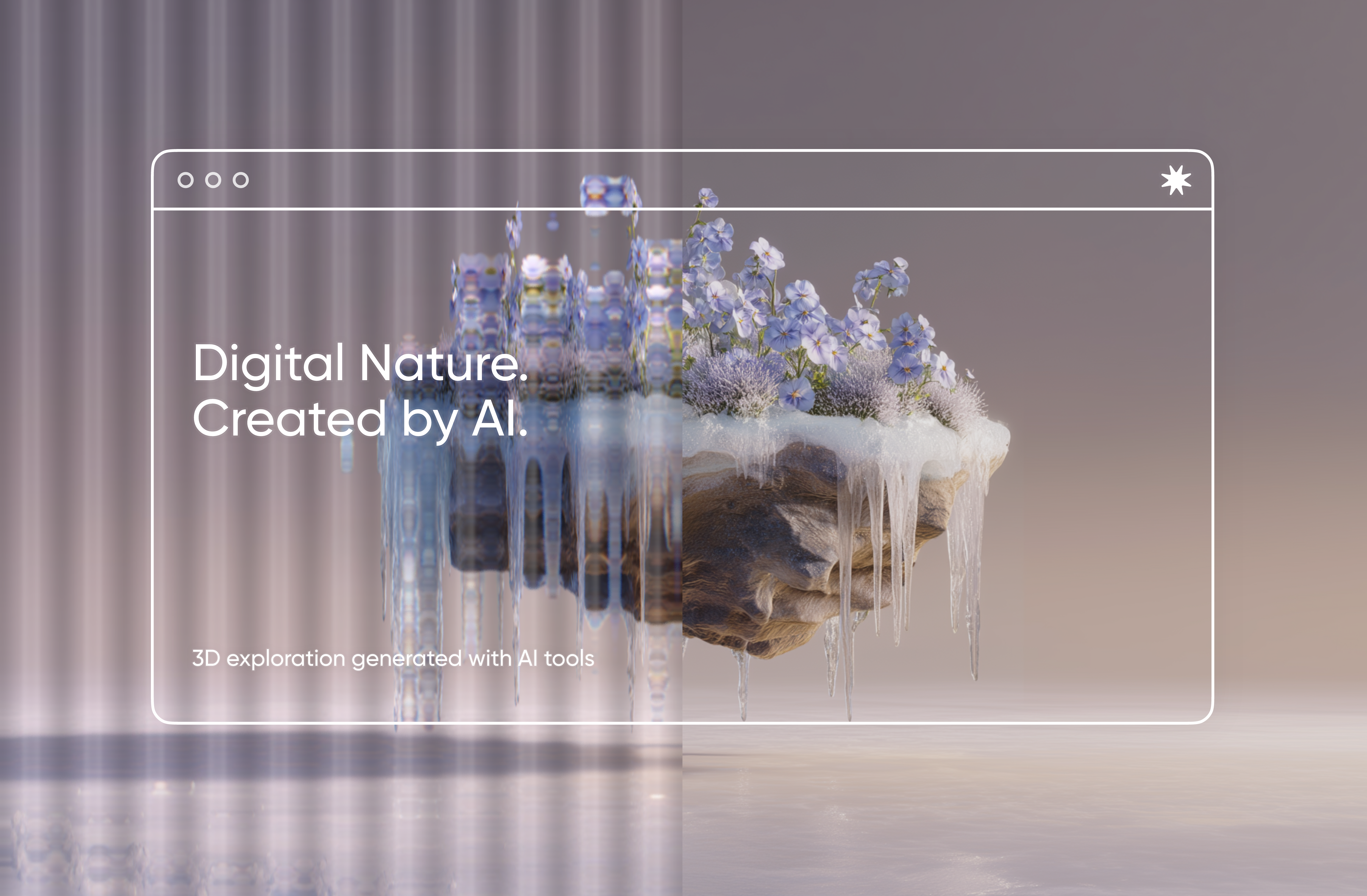 AI 3D Render / Floating Island / Nature Concept Art 3d ai aiart aidesign aigenerated conceptart digitalart experimentaldesign floatingisland generativeai herosection landing landingpage landingpagedesign midjourney ui uidesign visualdesign webdesign