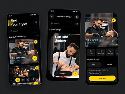 Barber Booking Mobile App app design barber barber app barber app concept barber shop app beauty app beauty salon fashion app hair stylist app haircut app mobile app mobile app design salon salon app salon booking salons services saloon app design ux ui