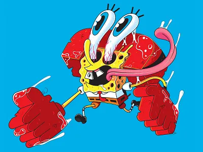 Hi Yaaaaaa illustration illustrator nickleodeon spongebob the creative pain vector