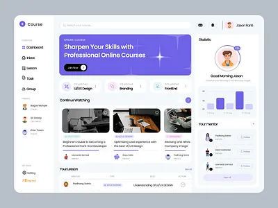 Course dashboard branding graphic design logo ui