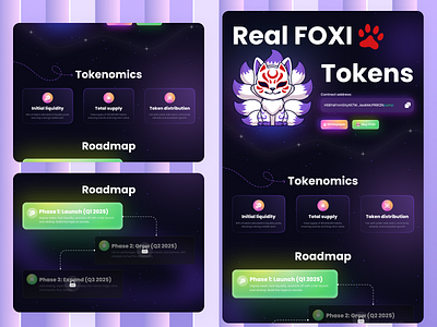 🚀 Real FOXI token – UI Design drop! 🐾 3d branding cryptodesign cryptoui foxi graphic design logo tokenlandingpage tokenomics ui uiux ux web3 webdesign