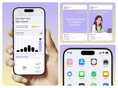 Online Education App Concept UI/UX app app ui clean ui colourful ui course e learning education education app learning app minimal mobile mobile app modern online education online learning online test student app teaching ui uibulbul