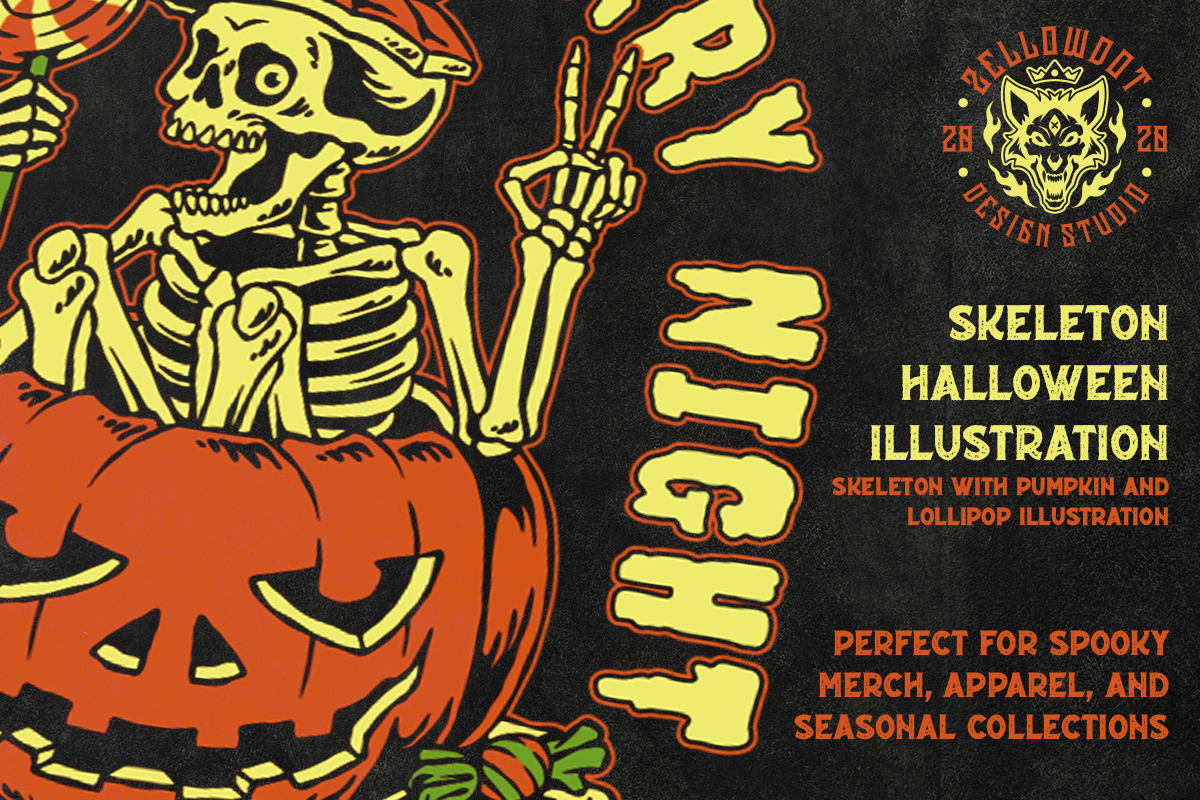 Enjoy Your Scarry Night - Vintage Illustration retro horror