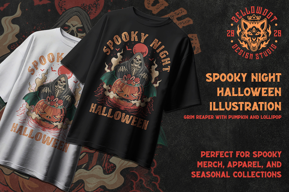 Spooky Night Halloween - Vintage Illustration retro horror