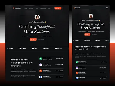 Optimistic Modern Personal Portfolio edgy exploration landing page modern portfolio ui ux web design website design