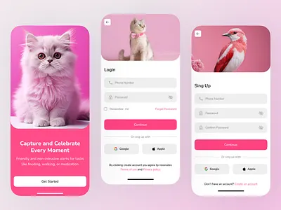 Pet mobile app design android android app android app design app design cleandesign dogcare health ios ios app design ios mobile iso app minimal mobile mobile app mobile app design pet pet app petcare uiux uxui