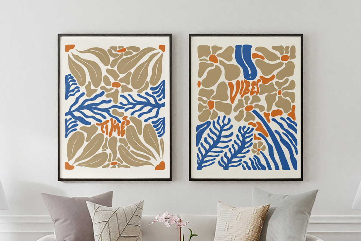 BOHO FLORAL - Summer Moment abstract botanical floral graphic design modern objects organic poster shapes summer tropical wall art