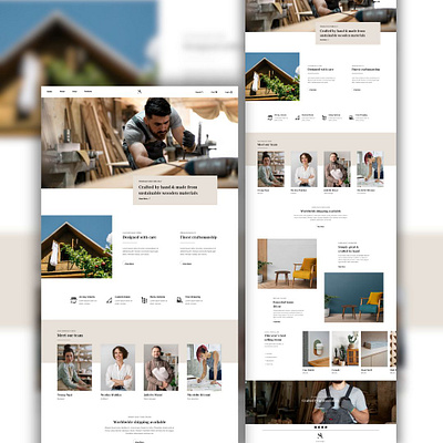 Crafted by Hand – Premium Furniture UI Kit design productdesign ui uidesign ux ux design webdesign websitedesign