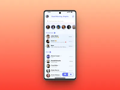Messaging App Design - DailyUI #013 app design branding dailyui dailyui013 design figma graphic design home screen messaging app minimal ui