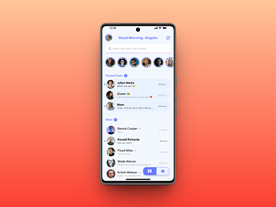 Messaging App Design - DailyUI #013 app design branding dailyui dailyui013 design figma graphic design home screen messaging app minimal ui