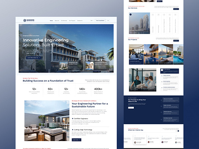 Architect Engineering Website UI/UX Design architech architech website design construction business construction website enggeniering website figma website figma website design orbizen orbizen studio ui design ux design website mockup website temaplte design