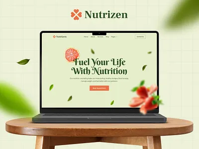 Nutrizen: Modern Wellness Website design calming design clean design conversion focused health landing page modern ui nutrition nutritionist responsive web ui design ux website design wellness wellness coach wellness website