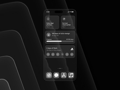 💧 Liquid Glass UI – Habit Tracker Concept app daly ui darkmodeui design dribbbledesign glassmorphism habittracker iosdesign liquidglassui mobile app mobileappdesign ui uidesign ux uxdesign