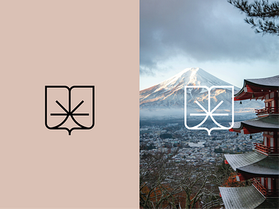 FUJI & BOOK 2025 book branding design fuji graphic design illustration japan logo logo trend minimal logo skill sun vector