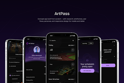 ArtPass - Mobile App for Event Ticket Booking app culturalapp eventapp events figma mobile muzeum ui uiux ux