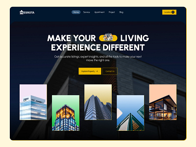 Nesrota - Real Estate Landing Page UI design home page landing page landing page ui modern ui product page real estate landing page real estate landing page ui real estate website real estate website ui ui ui design uiux ux visual design