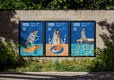 POSTERS FOR FISH WEEK FESTIVAL advertising billboard graphic design poster poster design posters print design афиша билборд графический дизайн постер постеры реклама