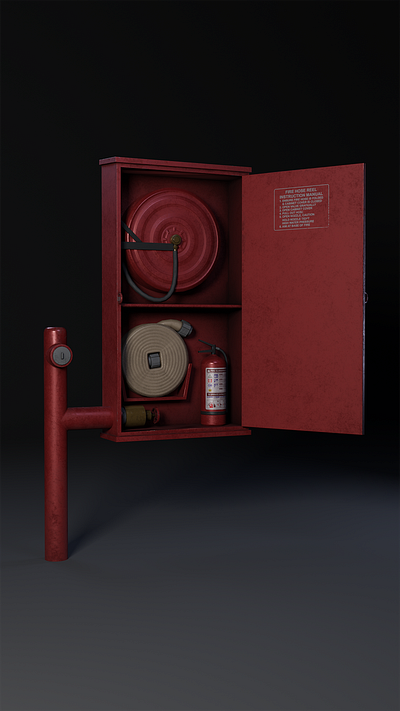 Fire Hose Cabinet 3d blender substance painter