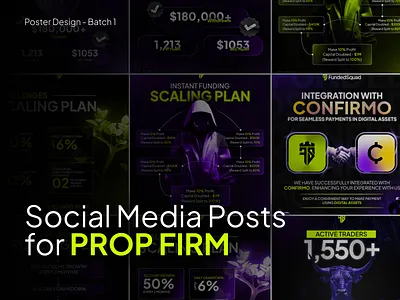 Social Media Posts for Prop Firm - Proprietary Trading Firm banner design firm graphic design instagram post photoshop post design poster posts prop prop firm prop firm design prop firm post prop firm poster proprietary firm proprietary trading firm social media post