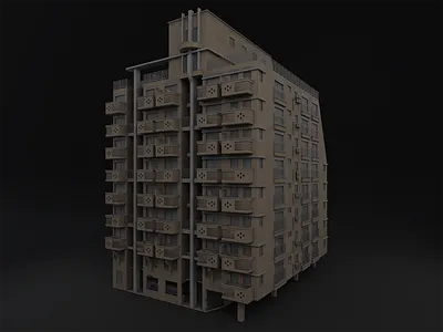9_Storey_Building 3d blender substance painter