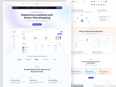 SaaS E-Commerce Landing Page UI/UX Design design e commerce landing page e commerce saas landing page figma illustration saas saas design ui design user centric user experience uxui