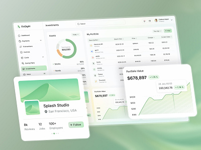 Fintech Dashboard Design - Investment Page analytics bank dashboard digital wallet finance finance dashboard financial dashboard financial service fintech fintech dashboard ui fintech dashboard ui design interface investment money product design transfer ui design uiux ux