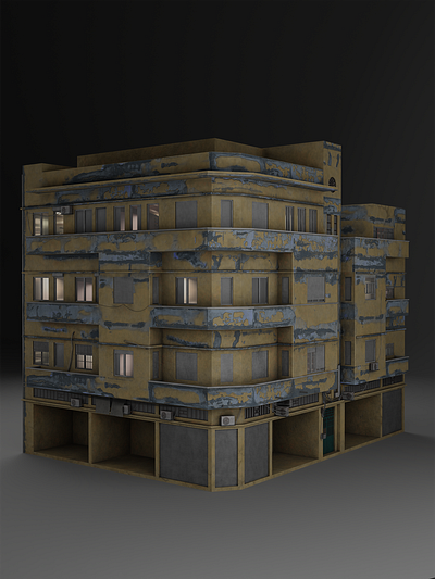4_Storey_Building 3d blender substance painter