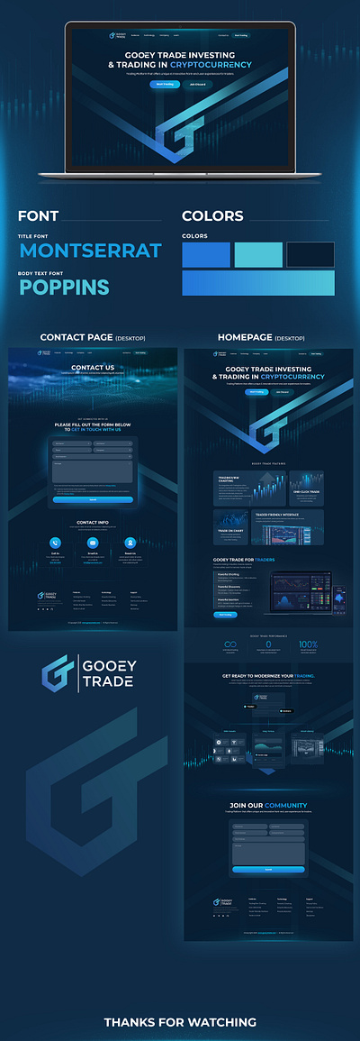 Gooey Trade - Trading Platform Webpage 3d branding design graphic design illustration logo typography ui ux vector