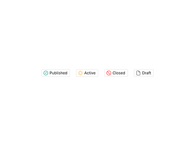 Tags. active closed draft interface labels light mode published saas tags ui ux