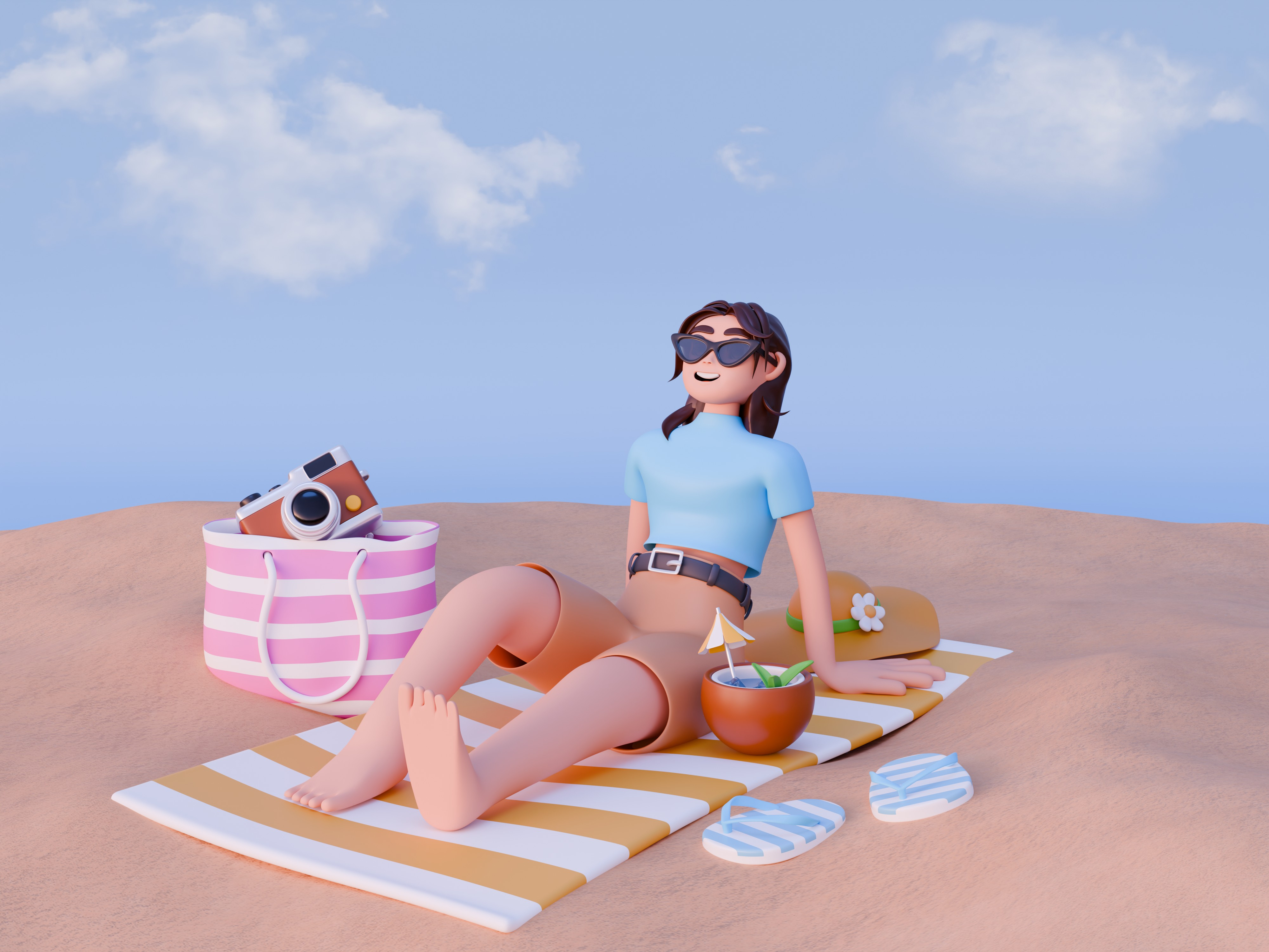 Example of 3D Low Poly Mascot Character Design