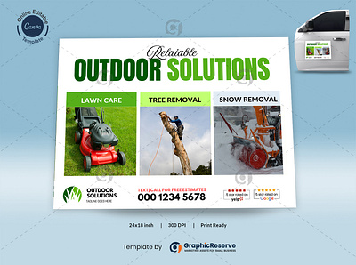 🚗 Reliable Outdoor Solutions – Car Magnet Design Canva landscaping car magnet templates lawn care car magnets snow removal marketing banners snow removal marketing materials tree service car magnets