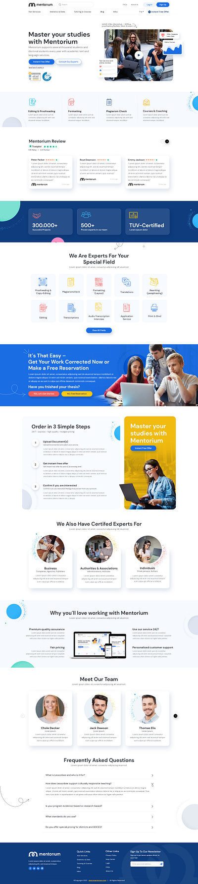 Mentorium - Homepage Design 3d branding design graphic design illustration logo typography ui ux vector