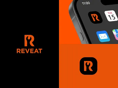Reveat- R logo brand identity branding branding mark construction design graphic design icon letter logo letter r logo logo design logos