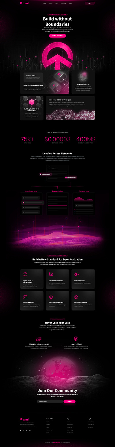 Tomi - Decentralized Platform 3d branding design graphic design illustration logo typography ui ux vector