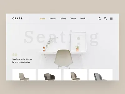 CRAFT concept store sections catalog drylikov e commerce fashion fashion store furniture furniture shop home page interface interior layout product product page seating store ui design ux web web design website