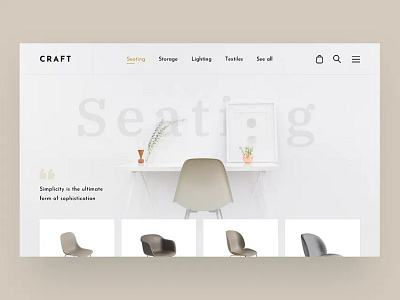 CRAFT concept store sections catalog drylikov e commerce fashion fashion store furniture furniture shop home page interface interior layout product product page seating store ui design ux web web design website