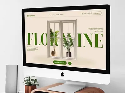 Flovarine Short Animation Prototype animation cosmetology ecommerce flower hero hero page hero screen landing minimalistic design pastel colors skin care website