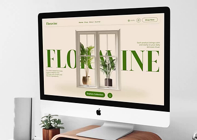 Flovarine Short Animation Prototype animation cosmetology ecommerce flower hero hero page hero screen landing minimalistic design pastel colors skin care website