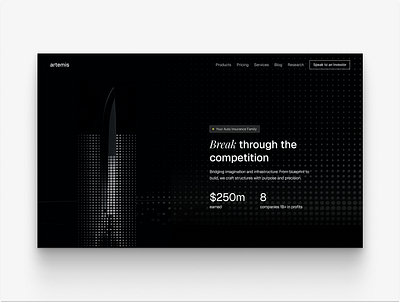 Breakthrough hero black ui ux web white