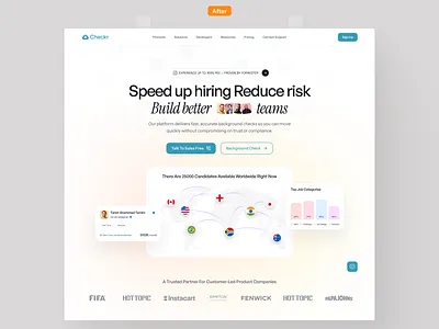 Checkr- Website Hero Sections Redesign ai ai website hero section saas saas website website website design website redesign