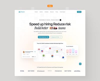 Checkr- Website Hero Sections Redesign ai ai website hero section saas saas website website website design website redesign