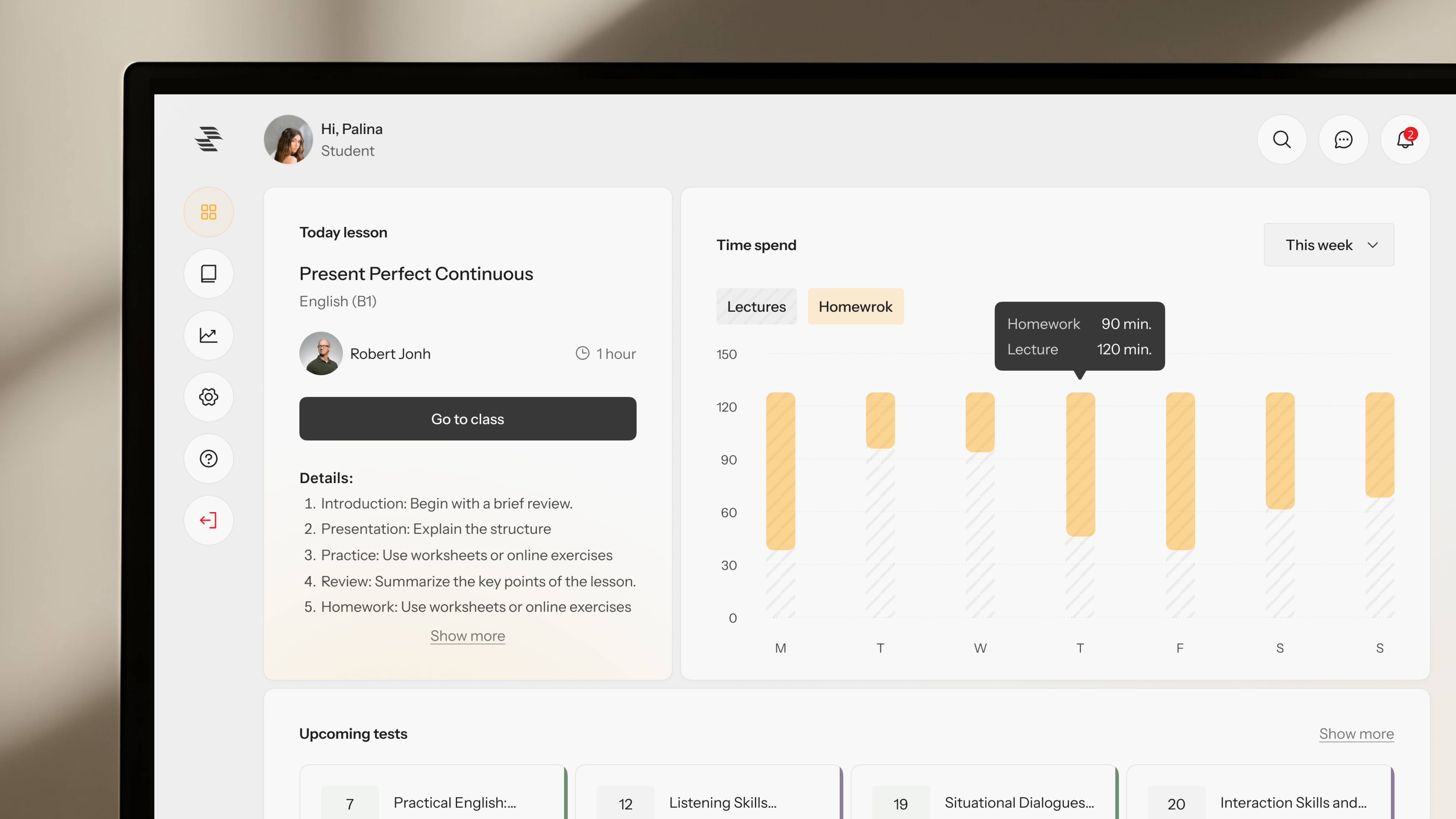 SaaS Dashboard for Online Learning Platform chart crm dashboard datavisual edtech figma saas ui uiux ux webdesign
