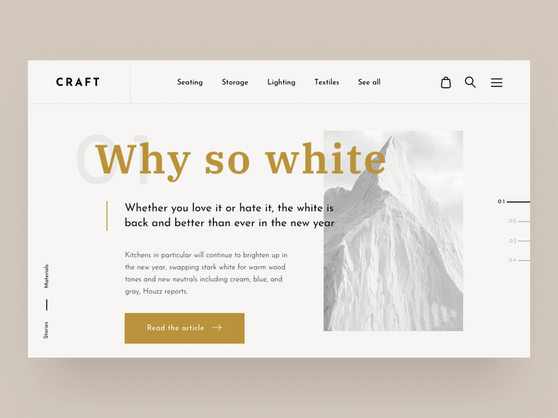 CRAFT furniture store concept blog transitions animation animation architecture article page blog concept drylikov e commerce furniture interface shop slider store story transition ui animation ux web web animation web design website