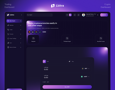 Crypto Dashboard crypto currency crypto design dashboardui defi portfolio management trading platform ui design web design web3