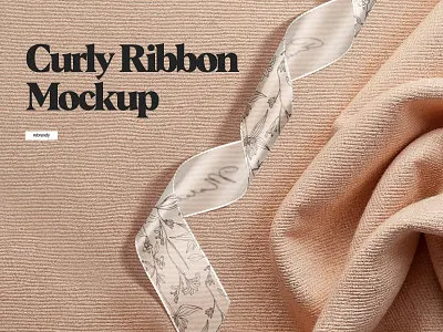 Curly Ribbon Mockup anniversary holiday shape
