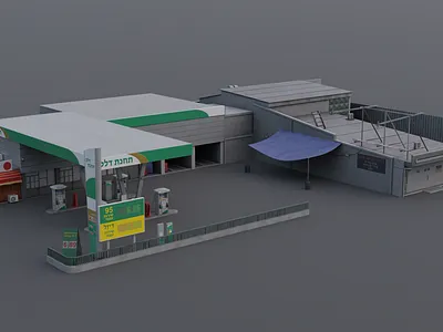 Gas Station 3d blender substance painter