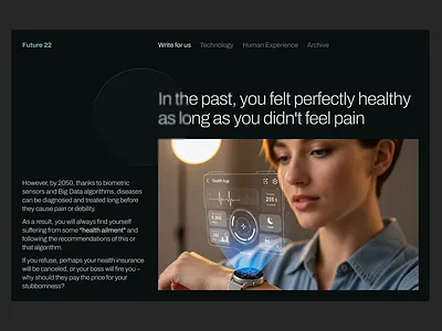 Future 22 [Blog] blog dark mode health ui
